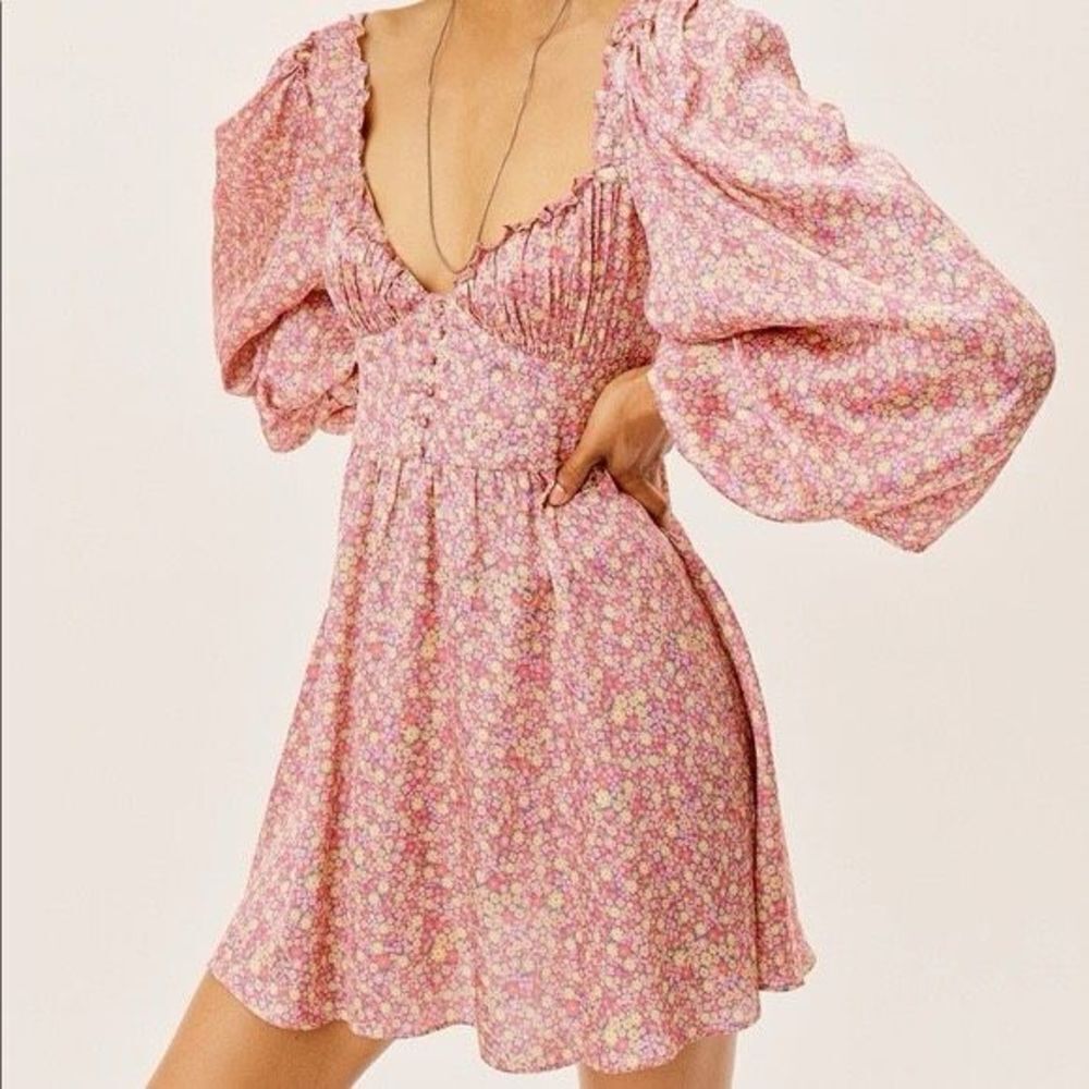 For Love and Lemons | Laurie Mini Dress Floral Pink Size XXS
